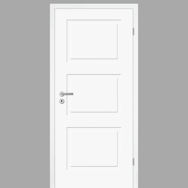 Cala 03 Landhaustür / Stiltür mit Zarge RAL 9003 CPL Weißlack
