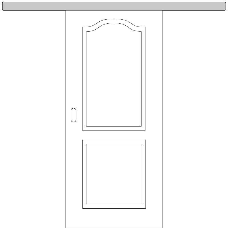 Elegance 02-B Schiebetür inkl. Softclose & Türdämpfer Landhaustür RAL 9010