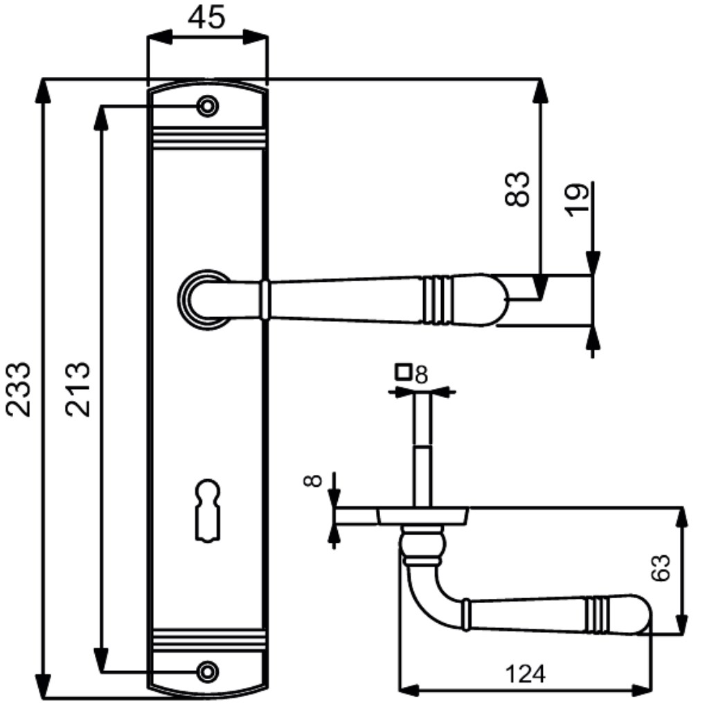 Scarlet - LS - Edelstahl - Türdrücker / Langschildbeschlag - Südmetall GmbH