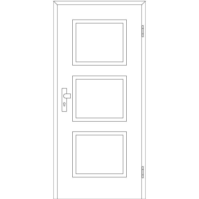 Cala 03 Wohnungstüren / Schallschutztüren mit Zarge CPL RAL 9003
