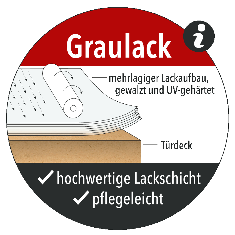 Innentür / Zimmertür Lavagrau mit Akzente-Zarge