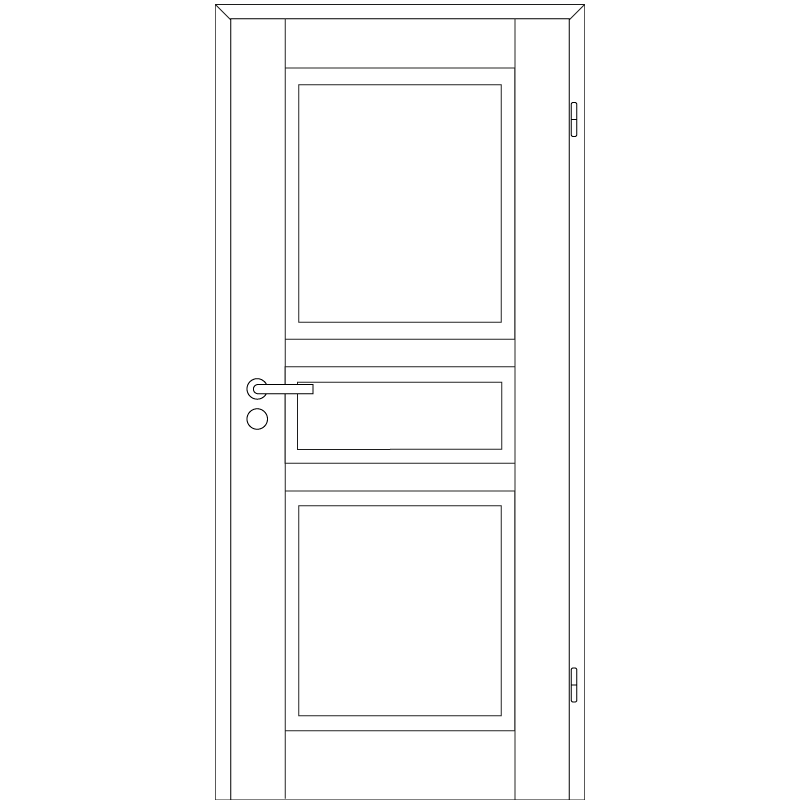 Elegance 04-Q Landhaustür / Stiltür mit Zarge RAL 9010 CPL Weißlack