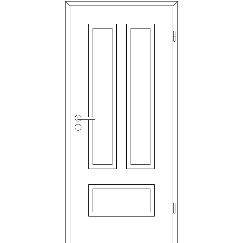 Cala 03-Q Landhaustür / Stiltür mit Zarge RAL 9010 CPL Weißlack
