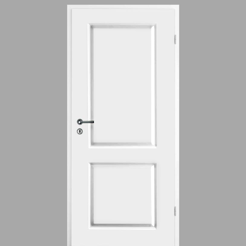Elegance 02 Landhaustür / Stiltür mit Zarge RAL 9010 CPL Weißlack