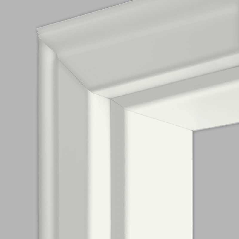 Weißlack 10 Türzarge / Zarge RK60 für Wohnungstür CPL RAL 9010 Rundkante profiliert Landhausstil