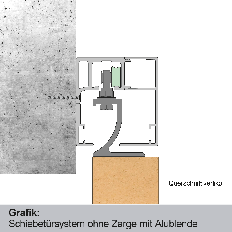 Pinie Schiebetür - fühlbare CPL  Oberfläche - Maserung Quer