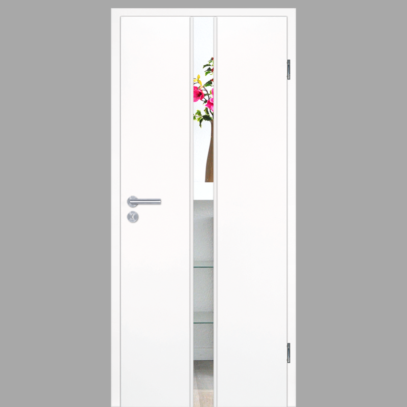 Polarweiss 03 - Light 1-M - Holzglastür mit Zarge CPL RAL 9003