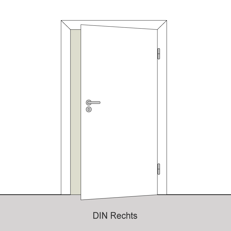 WC - Schlosskasten weiß / Einsteckschloss - Badtür rechts