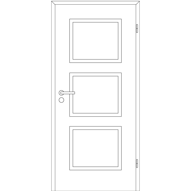 Cala 03 Landhaustür / Stiltür mit Zarge RAL 9010 CPL Weißlack mit Verglasung