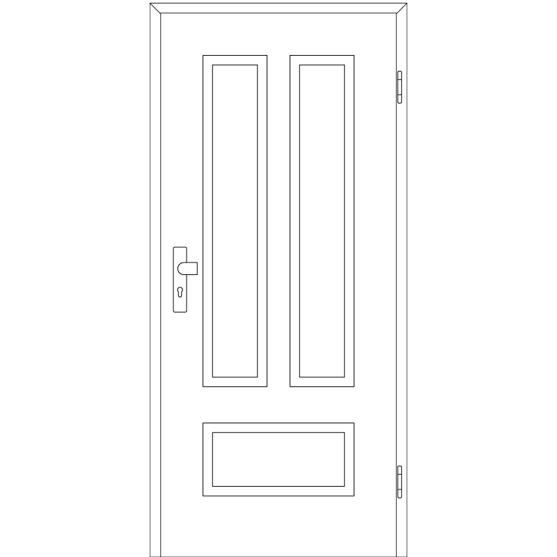 Cala 03-Q Wohnungstüren / Schallschutztüren mit Zarge RAL 7037 Lavagrau