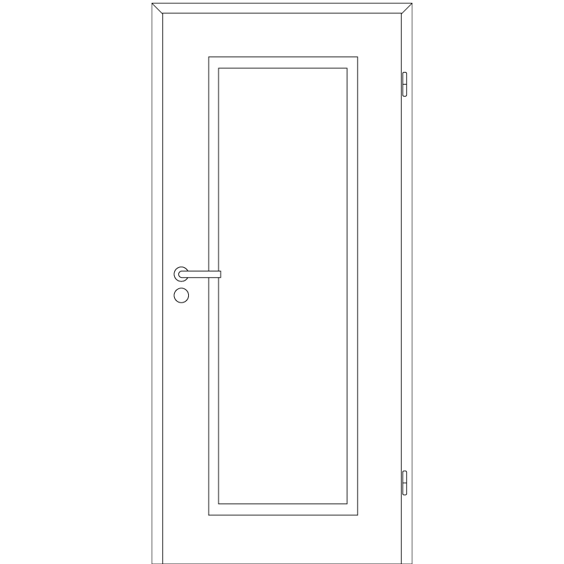 Cala 01 Landhaustür / Stiltür mit Zarge RAL 9010 CPL Weißlack
