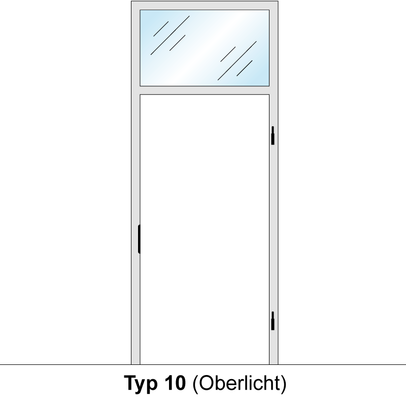 Windfangelement mit Oberlicht für Zimmertüren DIN rechts - Blockrahmen  / Typ 10