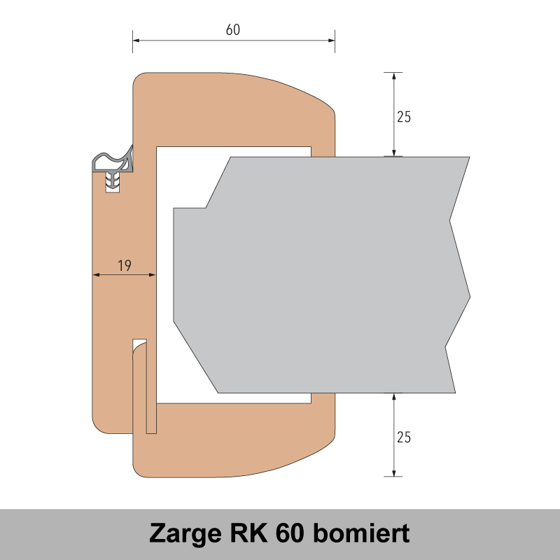 Polarweiss 03 Türzarge / Zarge - CPL RAL 9003 RK 60 bombiert
