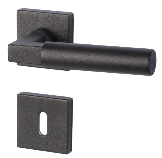 Alaska Square - R Schwarzstahl -Türdrücker / Rosettengarnitur - Südmetall GmbH