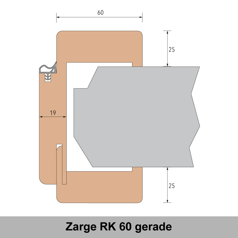 Reinweiß 16 Türzarge / Zarge - CPL RAL 9016 RK 60 gerade
