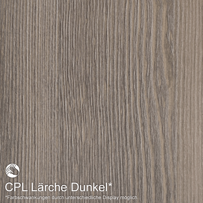 Lärche Dunkel Schiebetür in der Wand laufend - fühlbare CPL Oberfläche - Maserung Aufrecht