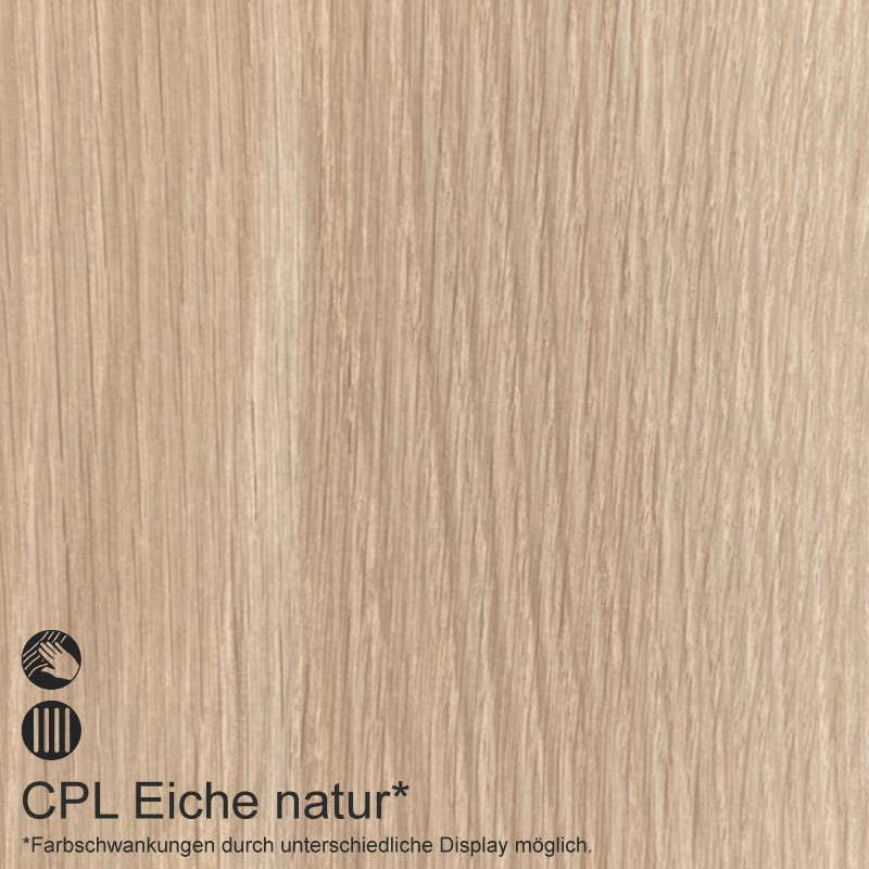 Eiche Natur Doppeltüren / Doppelflügeltür mit Zarge CPL Maserung Aufrecht