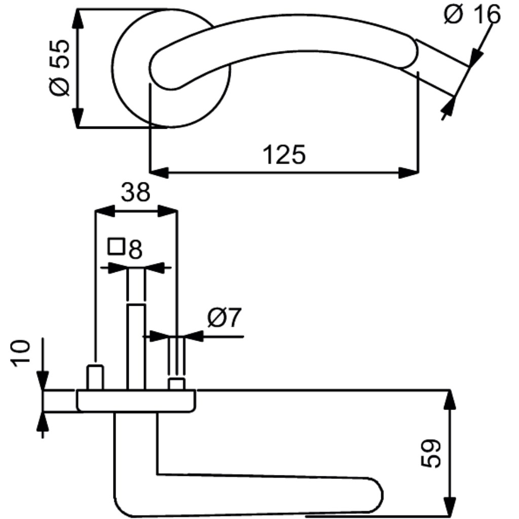 Franca - R Basic - Messing - Türdrücker / Rosettengarnitur - Südmetall GmbH