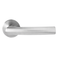 Salerno Flat Round - Edelstahl matt - Türdrücker / Rosettengarnitur - Griffwelt Salerno Flat Round - Edelstahl matt - Türdrücker / Rosettengarnitur - Griffwelt