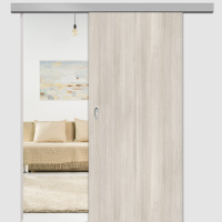 Lärche Crema Schiebetür inkl. Softclose & Türdämpfer CPL Maserung Aufrecht Lärche Crema Schiebetür inkl. Softclose & Türdämpfer CPL Maserung Aufrecht