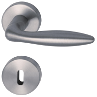 Arena - R Flat - Edelstahl satiniert - Türdrücker / Rosettengarnitur - Südmetall Arena - R Flat - Edelstahl satiniert - Türdrücker / Rosettengarnitur - Südmetall