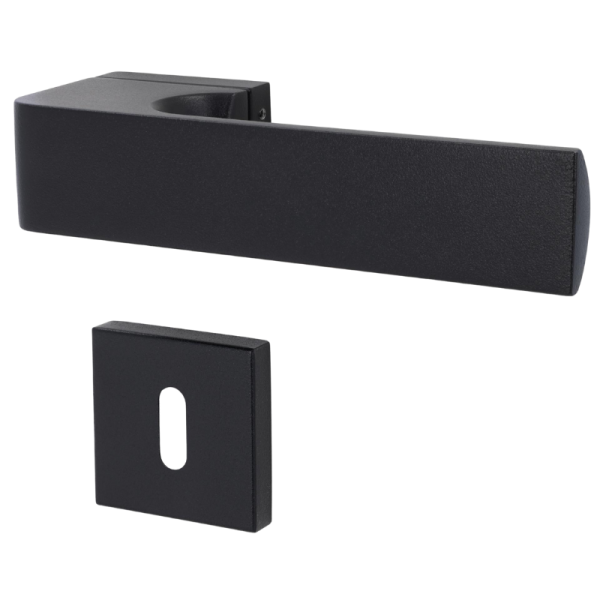 Prestige-R - Schwarz matt Struktur - Türdrücker / Rosettengarnitur - Südmetall - Top Speed