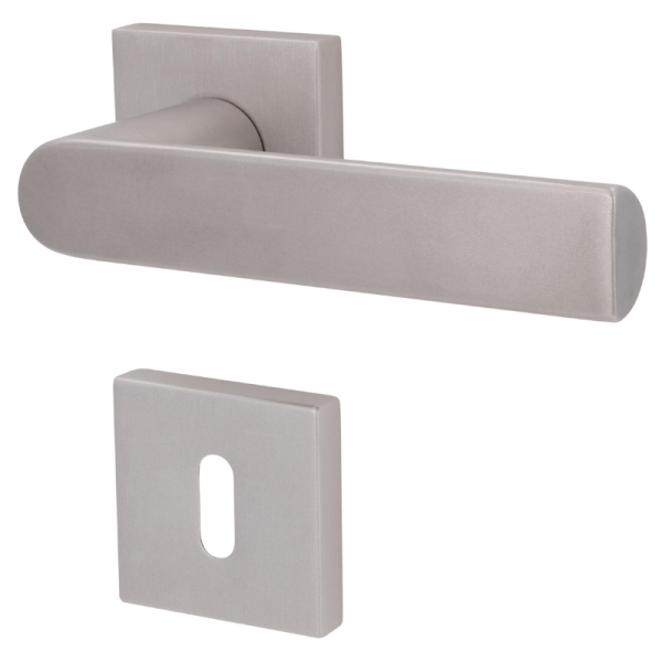 Korsika - R - Arctica Silber - Türklinke / Rosettengarnitur - Südmetall