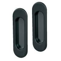 Exklusiv - Schwarz matt - Schiebetürmuschel / Einlassgriffe Exklusiv - Schwarz matt - Schiebetürmuschel / Einlassgriffe