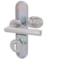 Sicura Moskau LS-R - Edelstahl satiniert - Griffplatte/Drücker - Schutzbeschlag für Wohnungstüren Sicura Moskau LS-R - Edelstahl satiniert - Griffplatte/Drücker - Schutzbeschlag für Wohnungstüren