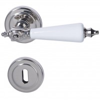 Platon - R poliert - Weiß - Türdrücker / Rosettengarnitur - Südmetall Platon - R poliert - Weiß - Türdrücker / Rosettengarnitur - Südmetall