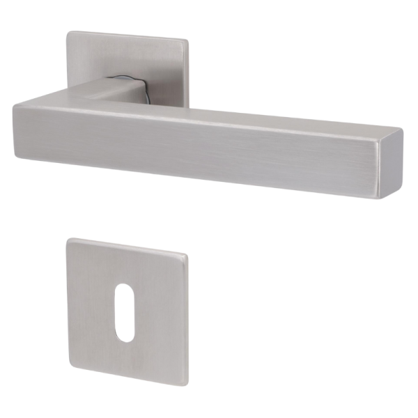 Galina Square - R - Edelstahl-sat. Plano - Türdrücker / Rosettengarnitur - Südmetall