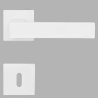 Lucca Square - Weiß matt - Türdrücker / Rosettengarnitur - Griffwelt Lucca Square - Weiß matt - Türdrücker / Rosettengarnitur - Griffwelt