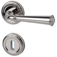 Nebraska-R - Edelstal-pol. - Türdrücker / Rosettengarnitur - Südmetall Nebraska-R - Edelstal-pol. - Türdrücker / Rosettengarnitur - Südmetall