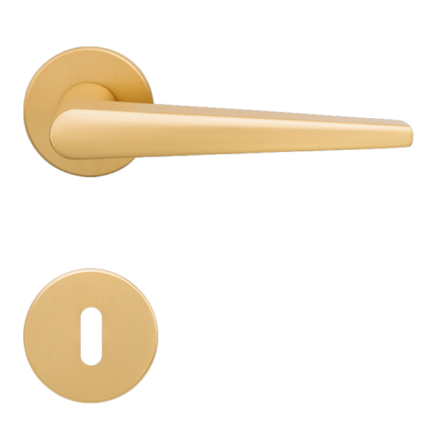 Anzio Round - Gold matt - Türdrücker / Rosettengarnitur - Griffwelt