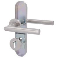 Sicura Moskau LS-R - Edelstahl satiniert - Drücker/Drücker - Schutzbeschlag für Wohnungstüren Sicura Moskau LS-R - Edelstahl satiniert - Drücker/Drücker - Schutzbeschlag für Wohnungstüren