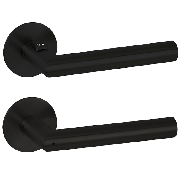 Basic 02 - FastLock - Classic Black - Türdrücker / Rosettengarnitur - Hermat