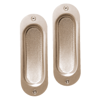 Alu F9 - Edelstahloptik- Schiebetürmuschel / Einlassgriffe Alu F9 - Edelstahloptik- Schiebetürmuschel / Einlassgriffe