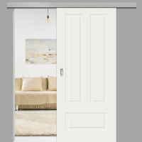Cala 03 - Q Schiebetür mit Softclose & Laufschiene Landhaustür RAL 9010 Cala 03 - Q Schiebetür mit Softclose & Laufschiene Landhaustür RAL 9010