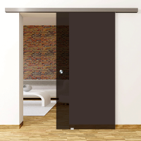 Dark Grey - Glasschiebetür - Set Komplett mit Softclose & Griff Dark Grey - Glasschiebetür - Set Komplett mit Softclose & Griff