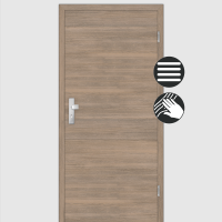 Lärche Dunkel Wohnungstüren / Schallschutztüren mit Zarge CPL Maserung Quer Lärche Dunkel Wohnungstüren / Schallschutztüren mit Zarge CPL Maserung Quer