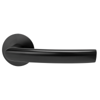 Matera Flat Round - Tiefschwarz - Türdrücker / Rosettengarnitur - Griffwelt Matera Flat Round - Tiefschwarz - Türdrücker / Rosettengarnitur - Griffwelt