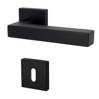 Galina Square - R - Schwarz matt Struktur - Türdrücker / Rosettengarnitur - Südmetall Galina Square - R - Schwarz matt Struktur - Türdrücker / Rosettengarnitur - Südmetall