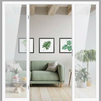 Windfangelement mit zwei Seitenteil für Zimmertüren DIN links - Blockrahmen / Typ 07 Windfangelement mit zwei Seitenteil für Zimmertüren DIN links - Blockrahmen / Typ 07