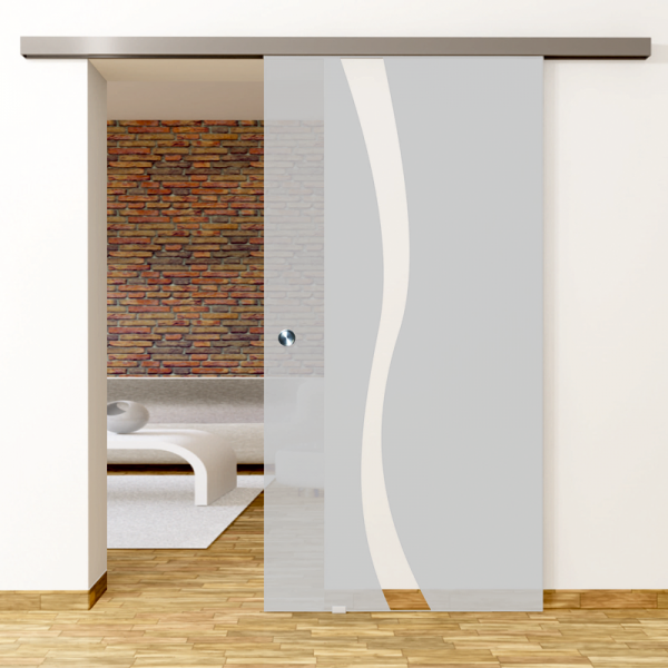 Bergamo Motiv Klar - Glasschiebetür - Set Komplett mit Softclose & Griff - Erkelenz Glas GmbH