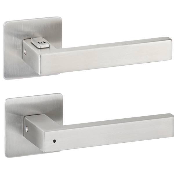 West - FastLock - Edelstahl matt - Türdrücker / Rosettengarnitur - Hermat