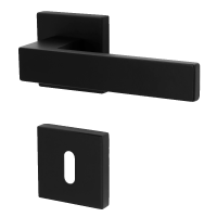 Matteo Square-R - Schwarz matt - Türdrücker / Rosettengarnitur Matteo Square-R - Schwarz matt - Türdrücker / Rosettengarnitur