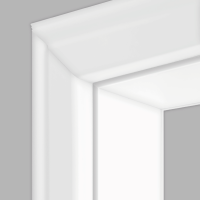 Weißlack 03 Türzarge / Zarge - CPL RAL 9003 RK 60 Rundkante profiliert Landhausstil Weißlack 03 Türzarge / Zarge - CPL RAL 9003 RK 60 Rundkante profiliert Landhausstil