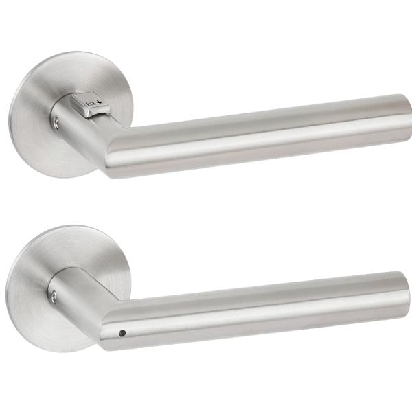 Basic 02 - FastLock - Edelstahl matt - Türdrücker / Rosettengarnitur - Hermat