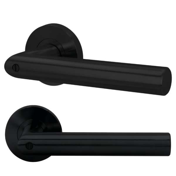 Ferrara Prio - Tiefschwarz - Türdrücker - Griffwelt Minimo