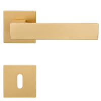 Lucca Square - Gold matt - Türdrücker / Rosettengarnitur - Griffwelt Lucca Square - Gold matt - Türdrücker / Rosettengarnitur - Griffwelt